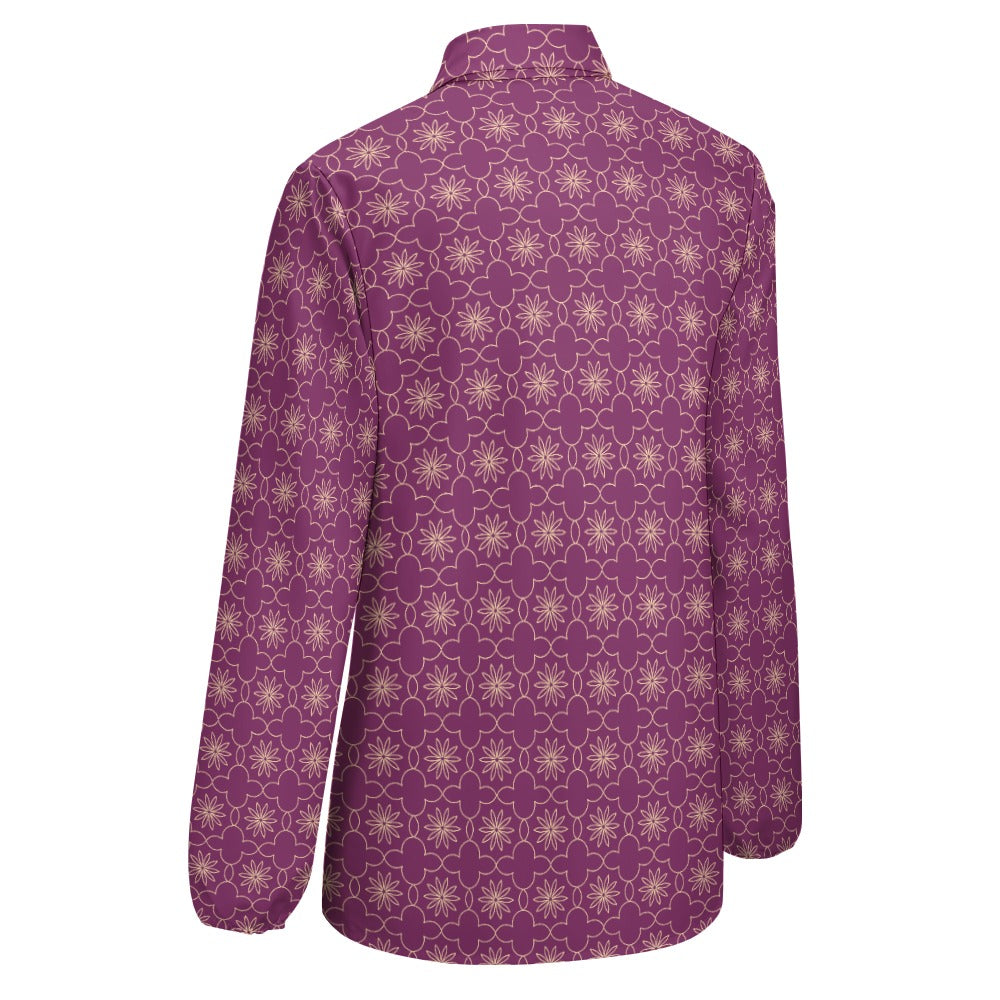 Majestic Purple Casual Long Sleeve Shirt Top