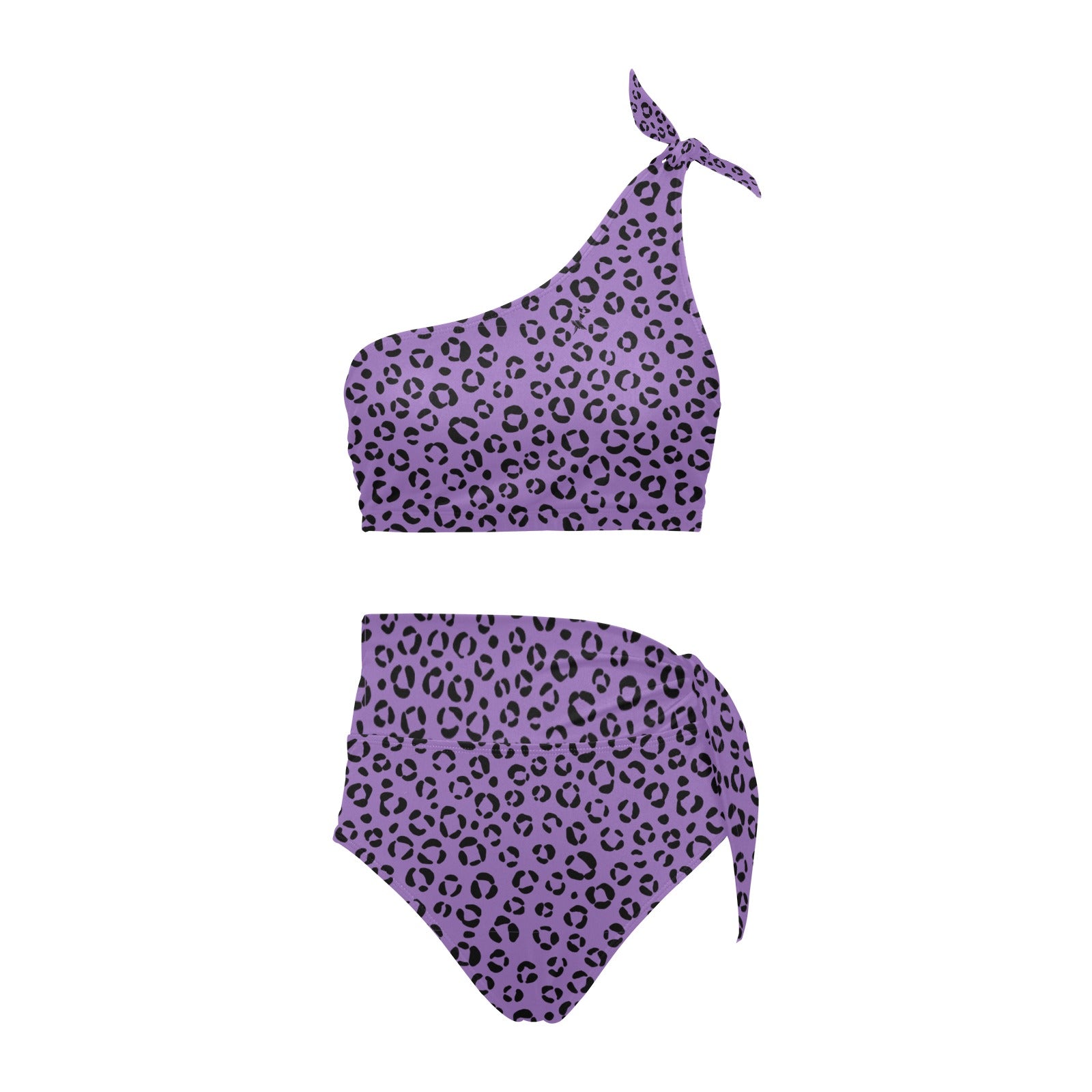 Leopard Reflex One Shoulder Bikini Swimsuit